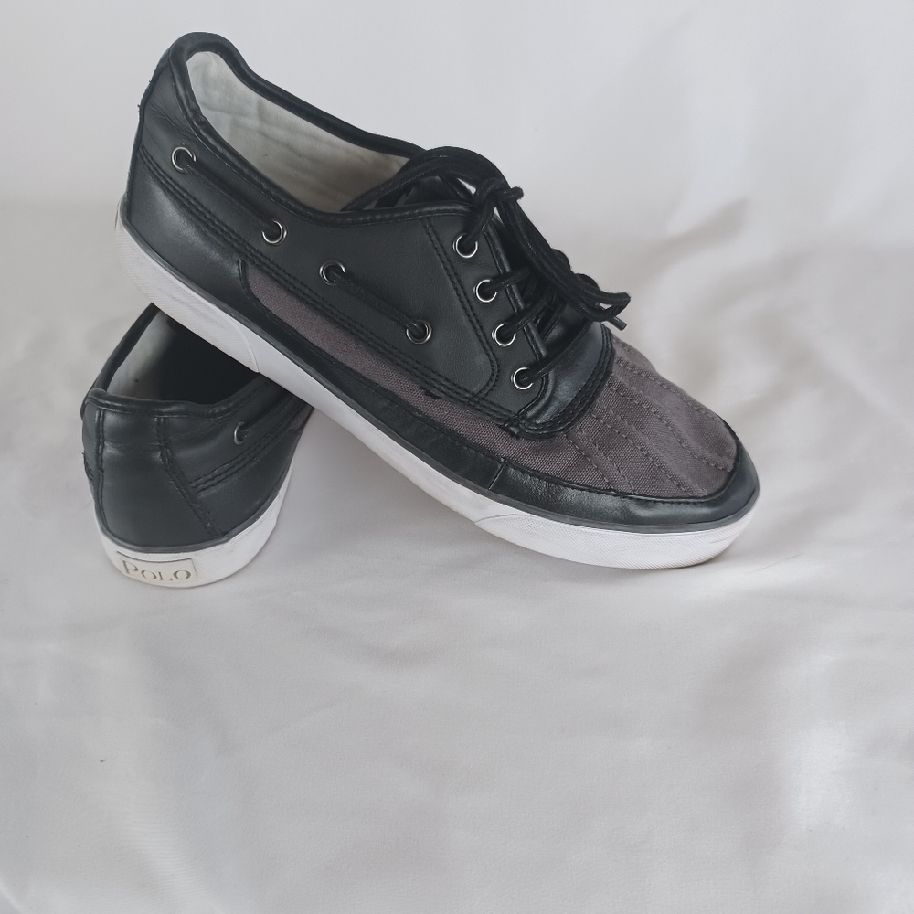 Mens Black and Grey Size 11D Ralph Lauren